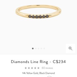 Mejuri 14k gold and black diamond line ring